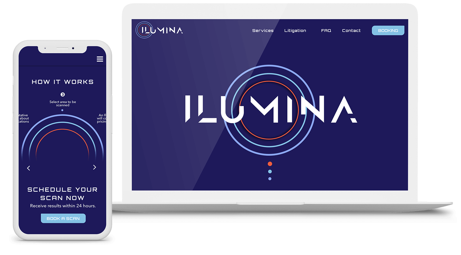 ilumina website responsive mockup