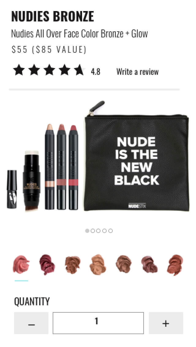 nudestix website mobile product image