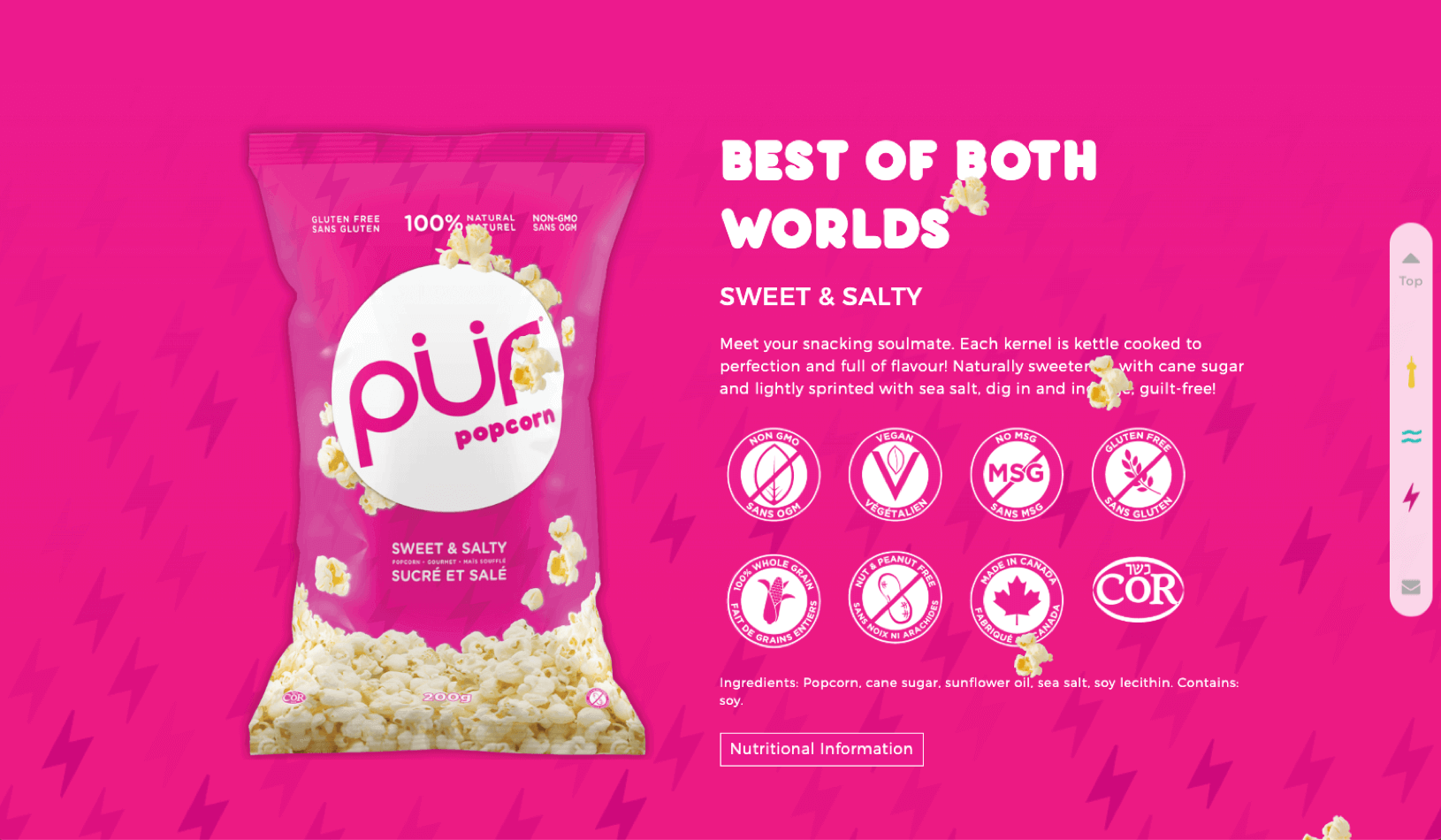 sweet and salty pur popcorn